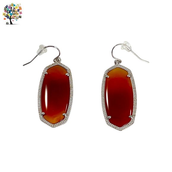 Dragonfly Spirit Designs Jewelry - Drop Earrings Red Agate 925 Sterling Silver